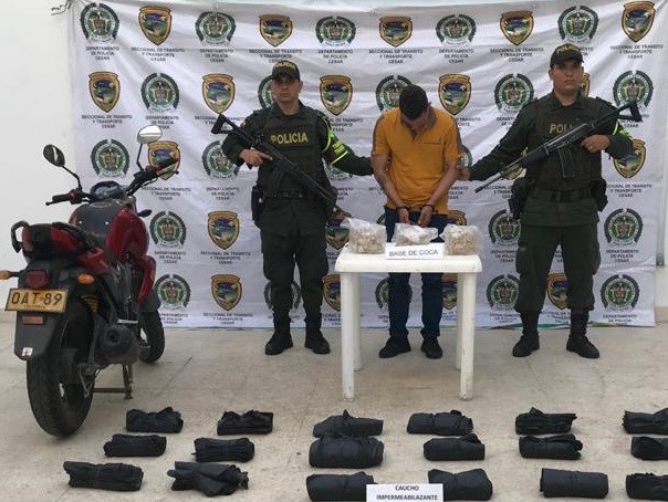 En sur del Cesar, capturado hombre con 3 kilos de base de coca