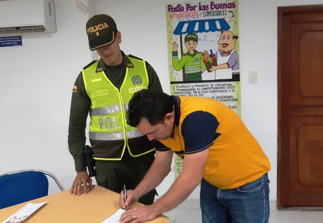 En Valledupar, Policía firma pacto con comerciantes por la seguridad