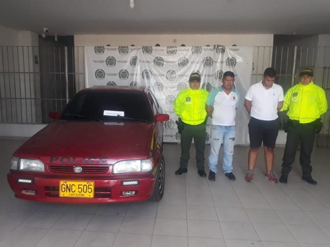 Capturados en Valledupar dos hombres por el hurto de un vehículo