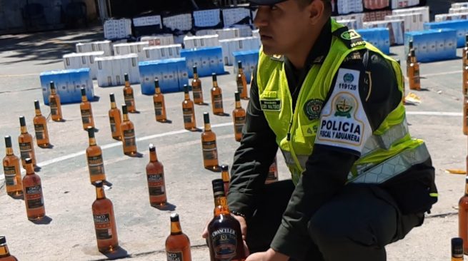 En Valledupar, la Polfa incautó cigarrillos y licor de contrabando