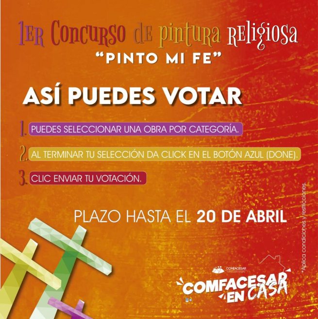 Así pueden votar en el concurso de Pintura Religiosa de Comfacesar