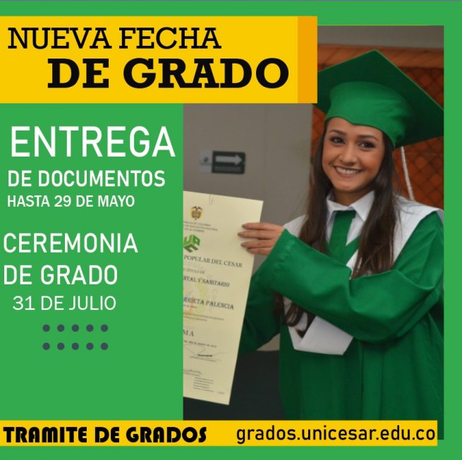 Modificadas fechas de trámite de grados periodo 2020-I, en la UPC