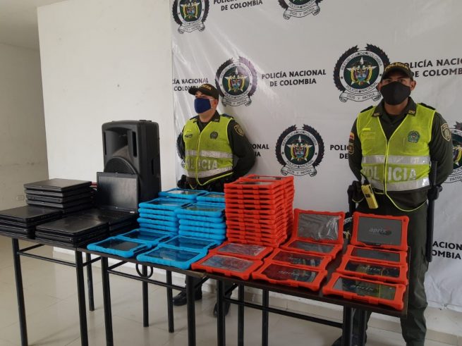 Policía recuperó computadores hurtados en Becerril (Cesar)