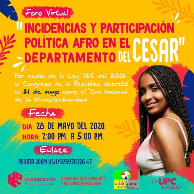 Con foro virtual, la UPC conmemora este jueves el día de la Afrocolombianidad