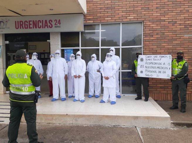 El respaldo de la Policía a profesionales de la salud en Valledupar