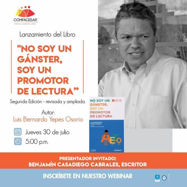 Comfacesar presentará la nueva edición del libro: “No soy un Gánster, soy un promotor de lectura”