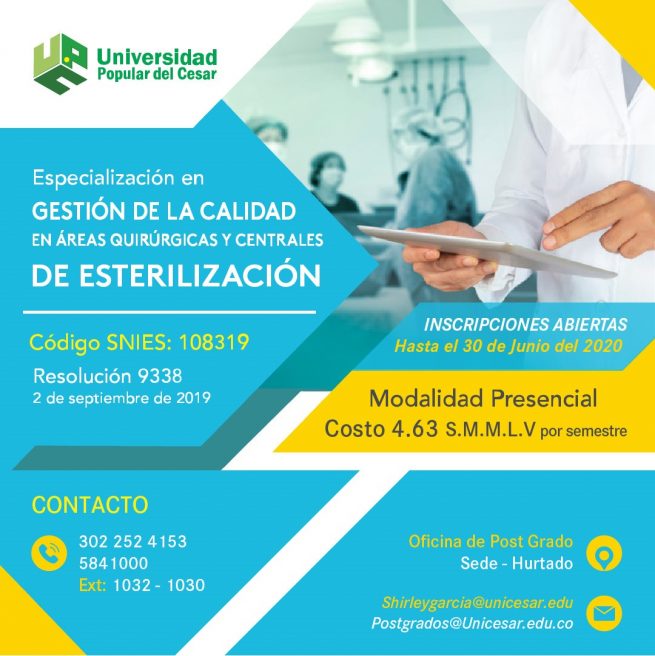 15 de agosto, fecha límite para inscribirse en especializaciones del área de la salud en la UPC