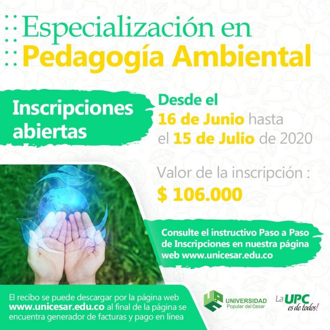 Abiertas inscripciones para Especialización en Pedagogía Ambiental en la UPC