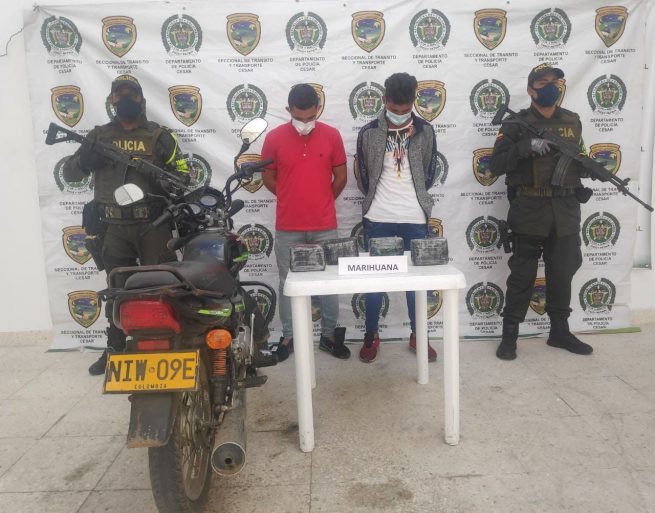 Con 2 mil gramos de marihuana, capturados dos hombres en vías del Cesar