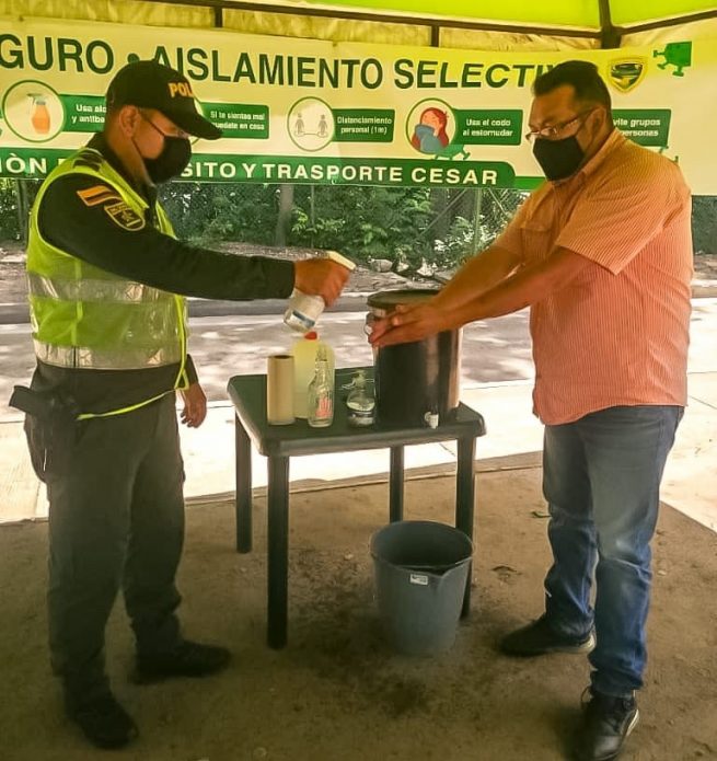 Policía instaló en el Cesar 10 zonas seguras para frenar la propagación del Covid-19