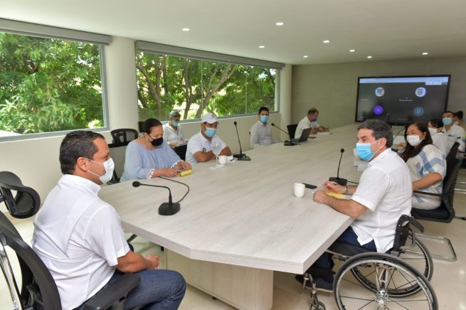 Proyectos de emprendimiento para población con discapacidad y saneamiento del Idreec, temas tratados por Gobernador del Cesar y Consejero Presidencial
