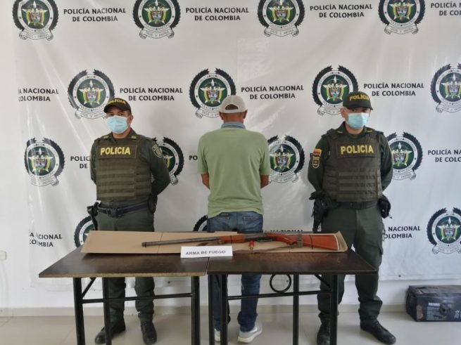 Capturados en la vereda Las Piñas (Becerril) portando armas de fuego