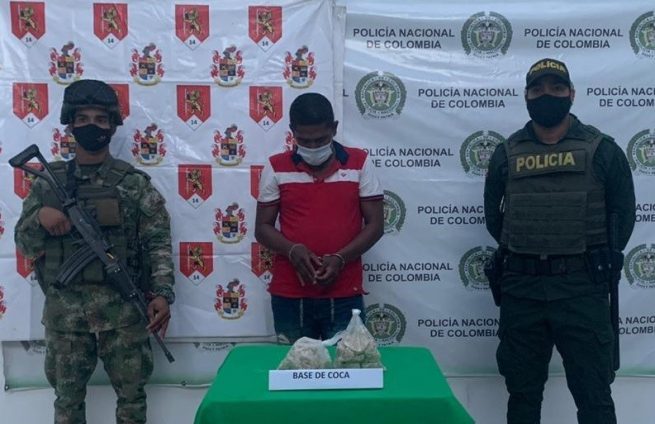 En el sur del Cesar, capturado con 2.000 gramos de cocaína