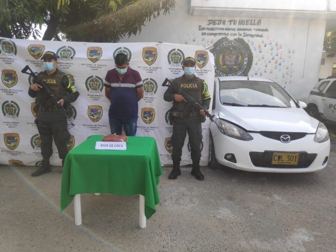 Cayó con más de 2 mil dosis de base de coca en el sur del Cesar