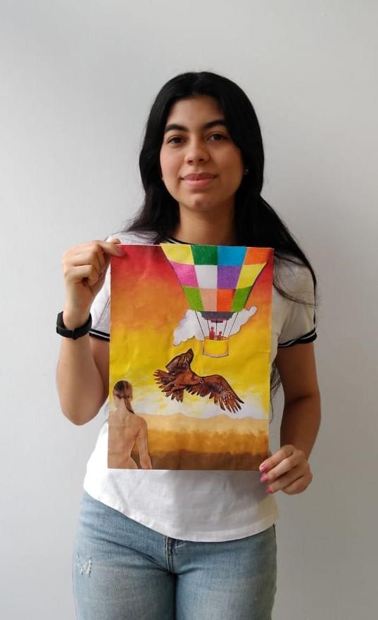 Universitaria barranquillera se destaca en Valledupar por su obra de arte