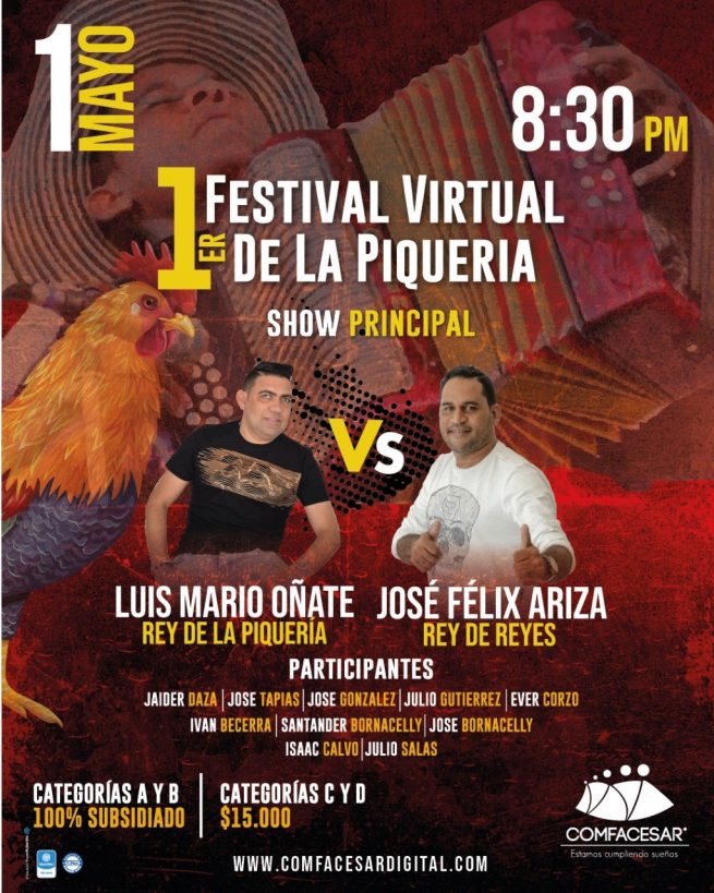 Comfacesar, lista para el Primer Festival Virtual de la Piqueria