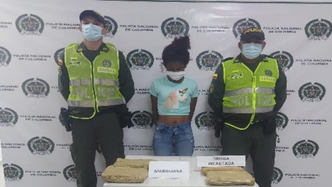 Con varias dosis de marihuana capturada mujer en Bosconia, Cesar