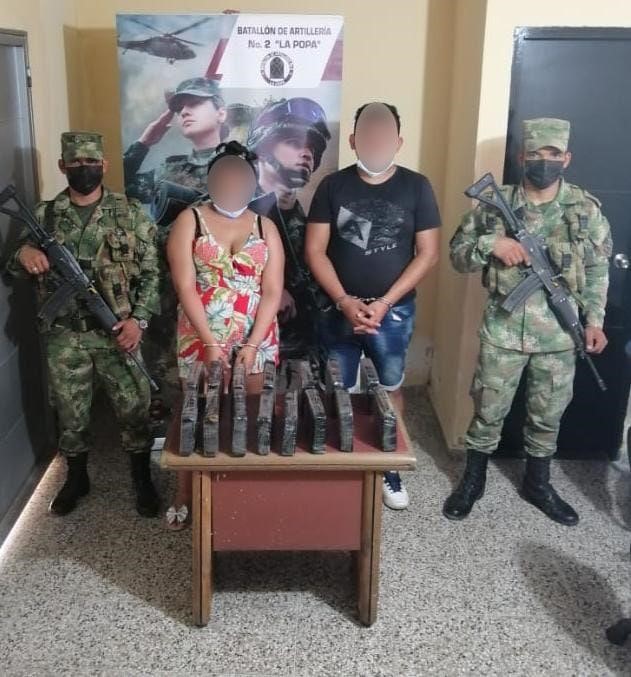 Capturados en el Cesar dos sujetos que transportaban 15 paquetes de clorhidrato de cocaína