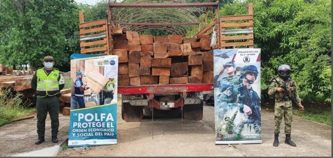La Polfa incautó madera de contrabando en vías del Cesar