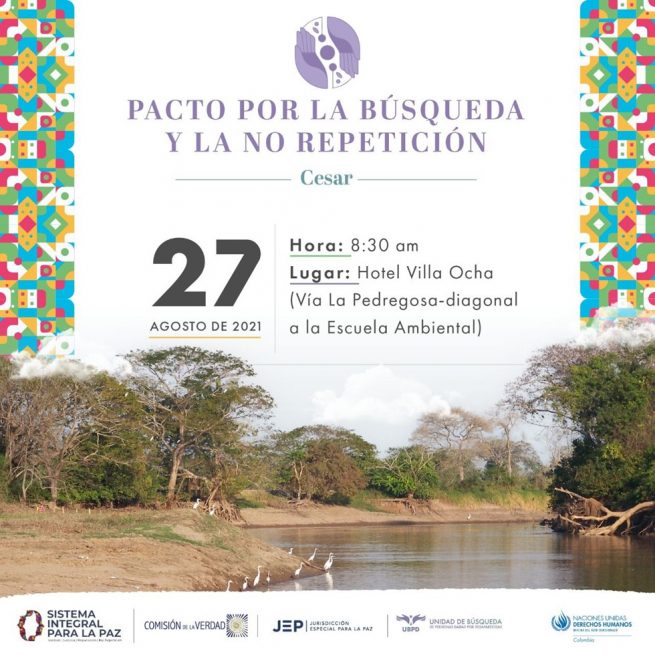 En Valledupar se firmará el Pacto por la Búsqueda y la No Repetición