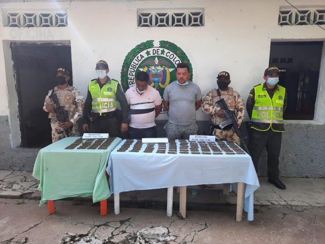 Capturados dos presuntos integrantes del Clan del Golfo con gran cantidad de munición en Valledupar