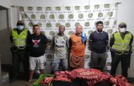 Capturadas cuatro personas en flagrancia transportando carne en un motocarro