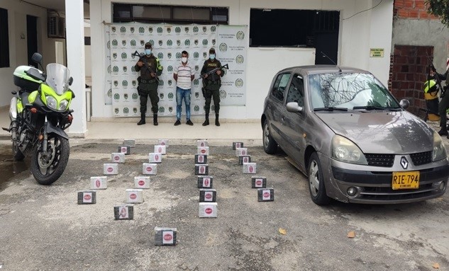 Capturado en flagrancia con 27 mil gramos de clorhidrato de cocaína