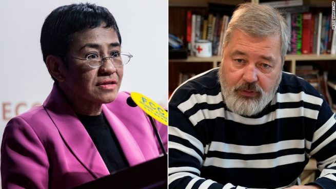 Los periodistas Maria Ressa y Dimitri Muratov comparten el Premio Nobel de la Paz 2021