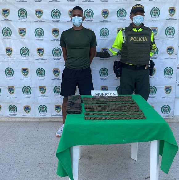 Capturado cuando se movilizaba con munición de fusil en carreteras del Cesar