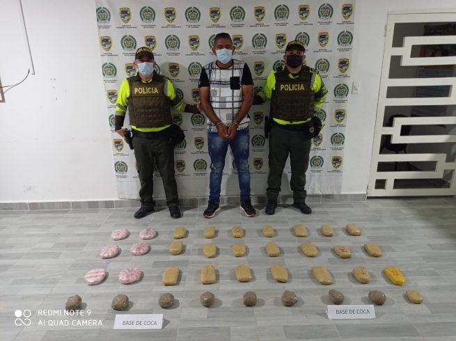 Cayó en el Cesar con 36 paquetes con base de coca