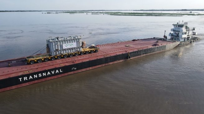Tras su paso por el río Magdalena, transformador de Enel Green Power desembarcó en La Loma