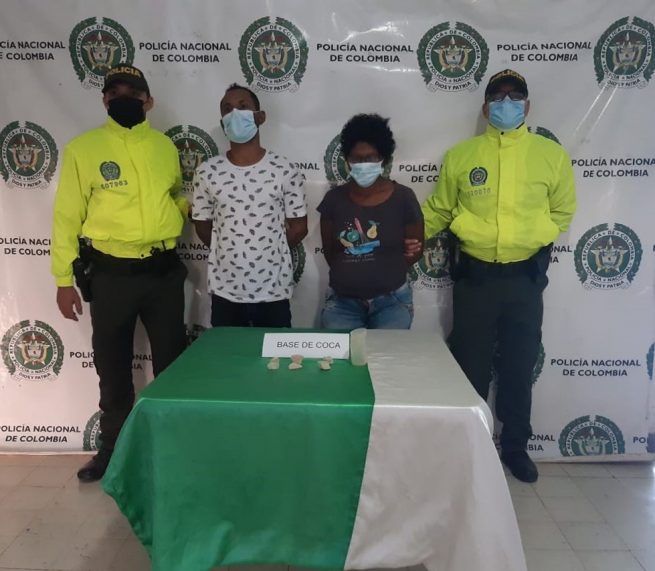 En Agustín Codazzi, capturados un hombre y una mujer con estupefacientes