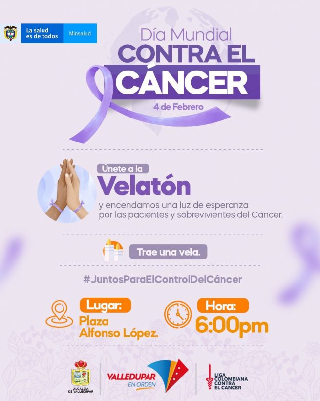 Velatón hoy en Valledupar, para conmemorar Día Mundial contra el Cáncer