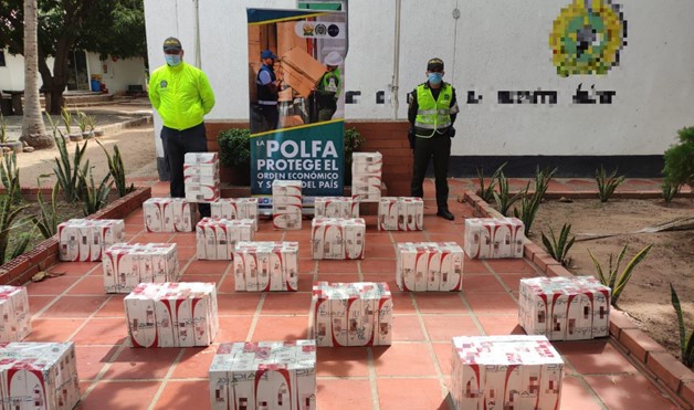 La Polfa incautó 8.000 mil cajetillas de cigarrillo de contrabando en el cesar