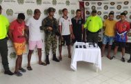 Seis capturados que se dedicaban al hurto calificado y agravado, y porte de armas de fuego, fueron capturados en Chiriguaná