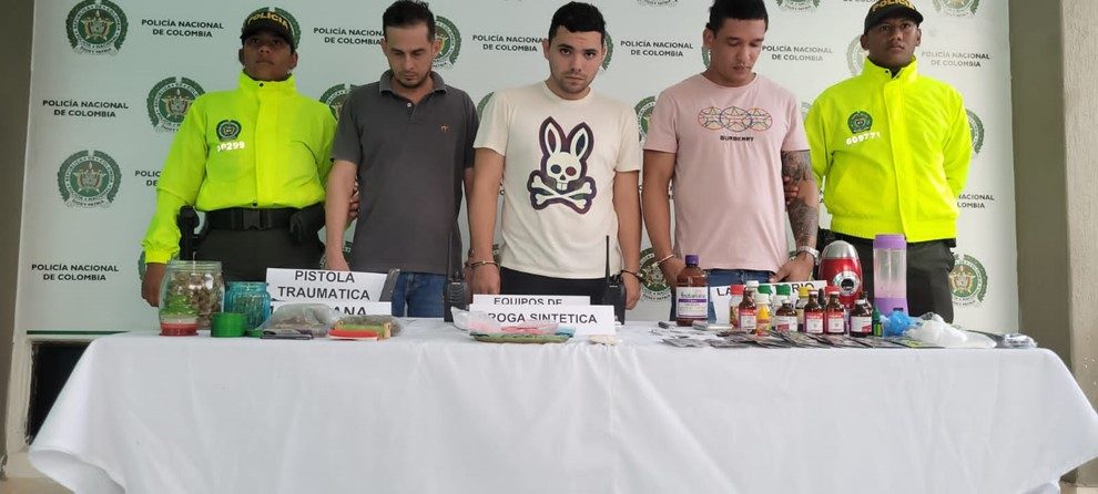 Tres capturados y la desarticulación de laboratorio de producción de drogas sintéticas