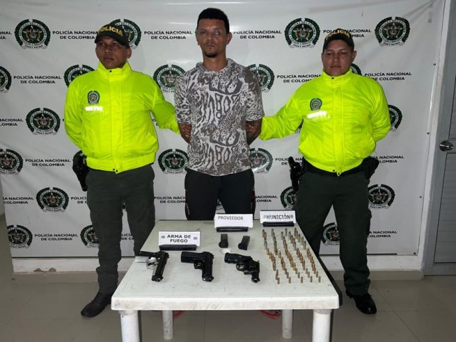 Con armas de fuego y municiones, capturado hombre en Bosconia