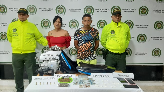 En Valledupar capturan a un hombre y una mujer sindicados de colaborar con banda delincuencial