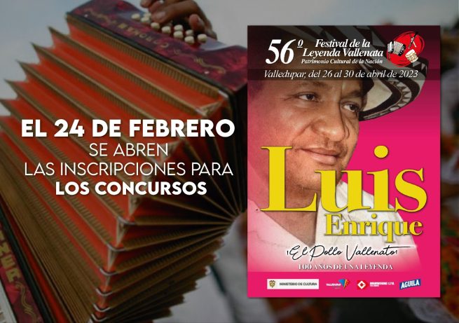 El 24 de febrero se abren las inscripciones para los concursos del 56° Festival  Vallenato