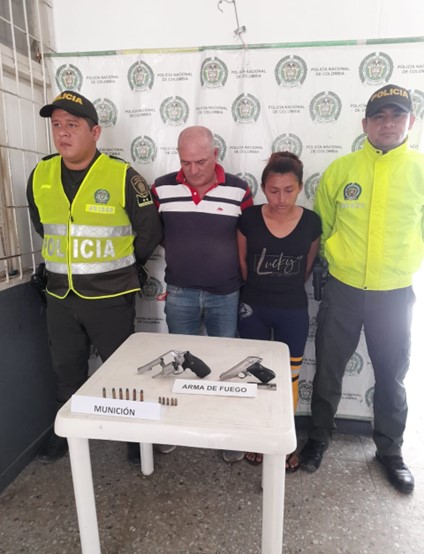 Capturada pareja con armas de fuego y municiones en El Copey