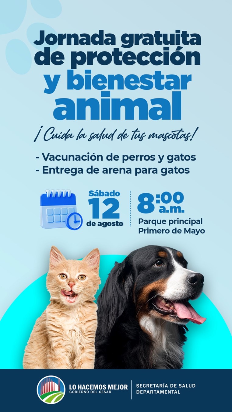 En Valledupar se realizará Jornada Gratuita de Protección y Bienestar Animal