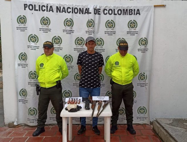 Cayó en Aguachica alias Chalo con anotaciones por porte de arma de fuego