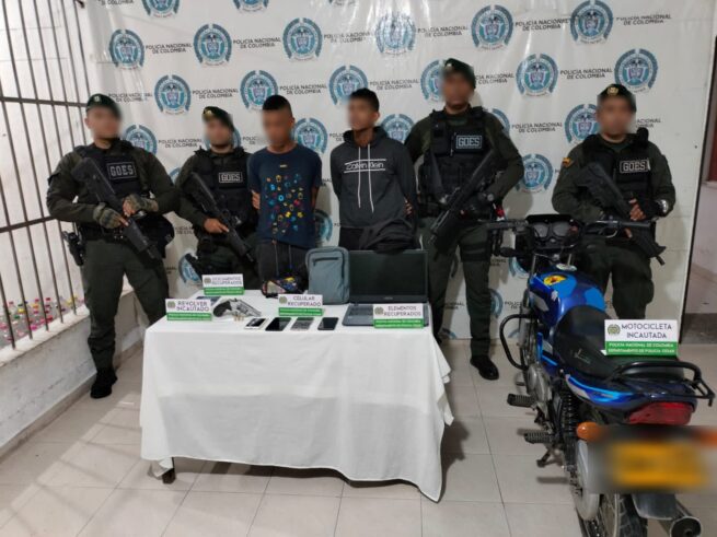 Dos capturados en Valledupar por hurto y porte de armas de fuego