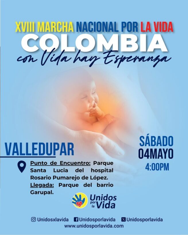 Valledupar se unirá a la XVIII Marcha Nacional por la Vida