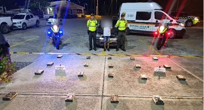 Capturado con más de 21 mil gramos de clorhidrato de cocaína en vía del Cesar