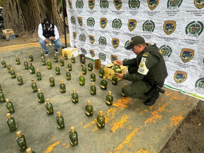 Policía Metropolitana de Valledupar, incautó licor y cigarrillo