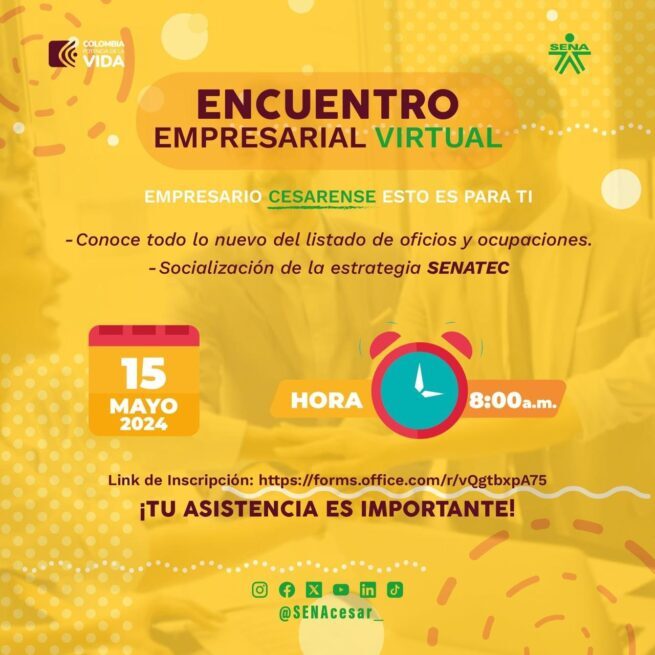 Sena Cesar participará de Encuentro Empresarial Virtual