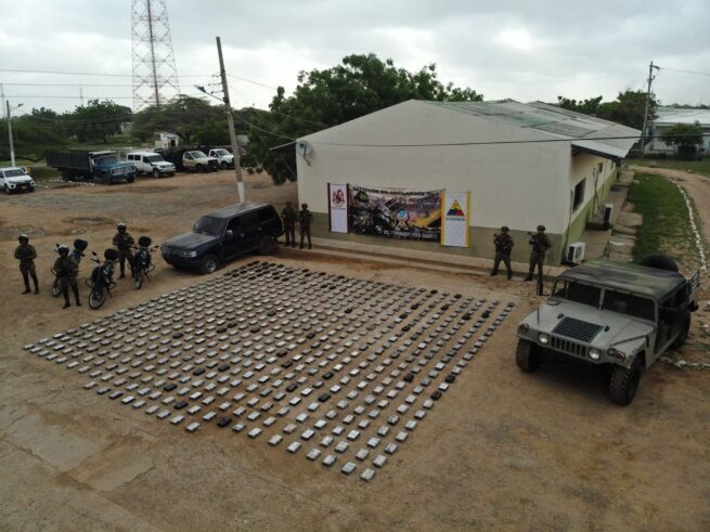 Ejército Nacional incautó más de 600 kilogramos de clorhidrato de cocaína en La Guajira