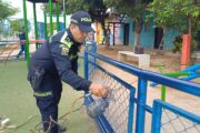 Policía Metropolitana de Valledupar restauró el parque de Mayales sector Aeropuerto