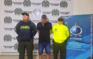 Cayó en Valledupar, sujeto con notificación azul de Interpol, buscado por acceso carnal violento agravado